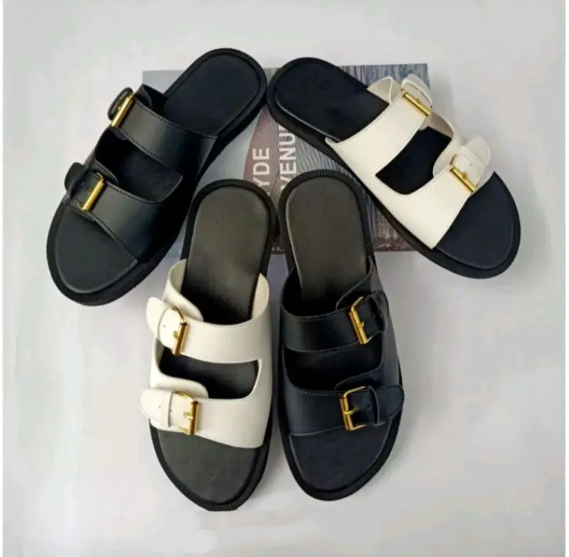 Sandal Slip On Wanita Kekinian Luar Ruang Sandal Cewek Gaya Korea Sendal 0