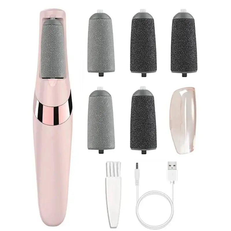 Electronic tool file and solvent for healing fabrics, electric foot grinder in pink