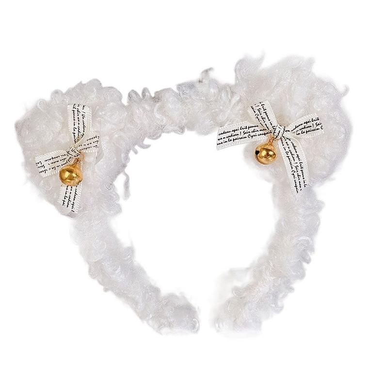 Product Introduction of Headgear Plush Ear Bear Headband with Bell Cute Hair Hoop Face Wash Hair Band Women Lady Girl 11