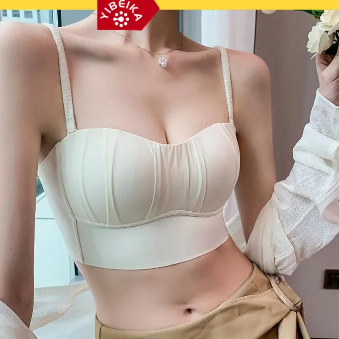 YIBEIKA Women Summer Thin Style Big Breasts Look Small Breasts Anti-glare Seamless Sexy Bra