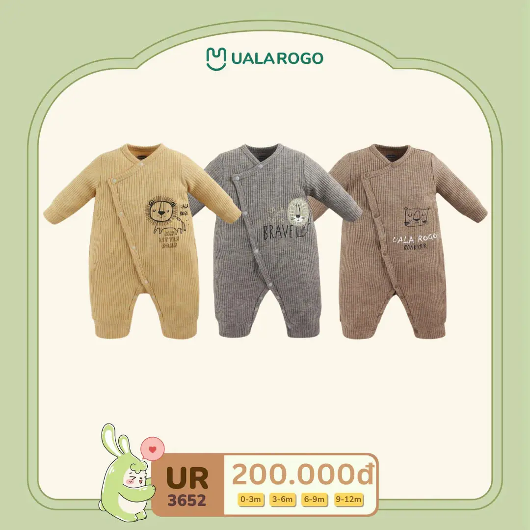 [BST XUÂN HÈ] Bộ Body Dài Chất Liệu Cotton Cho Bé Từ 0-12M UalaRogo UR 3652