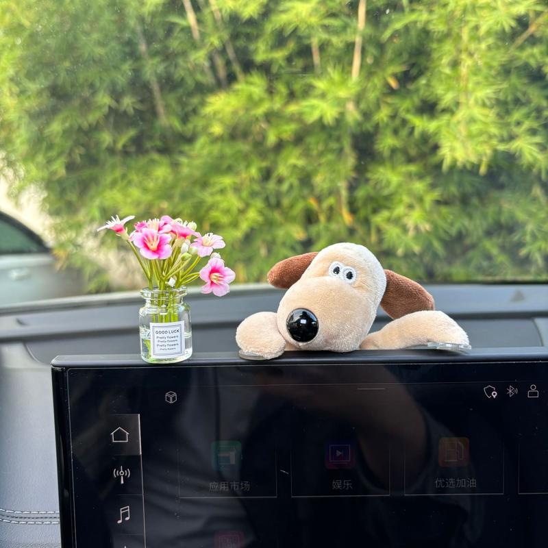 Product Introduction of Plush Puppy Car Screen Ornament Puppy Car Dashboard Decoration Interior Accessories Plush Doll 1
