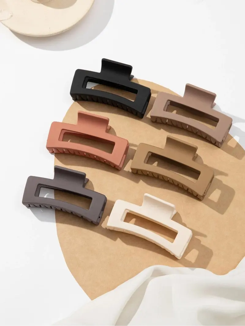 Product Introduction of Solid Color Matte Hair Claws, Casual Versatile Hair Accessories for Women, Minimalist Headwear Suitable for Thick Hair 0