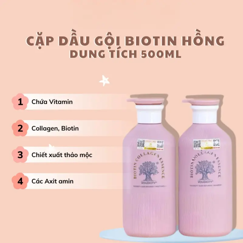 (COMBO 2 CHAI )Dầu Gội + Dầu Xả Hương Nước Hoa BIOTIN Hỗ Trợ Làm Mượt Tóc 1000ML-KIWI WIN Nữ Women 3
