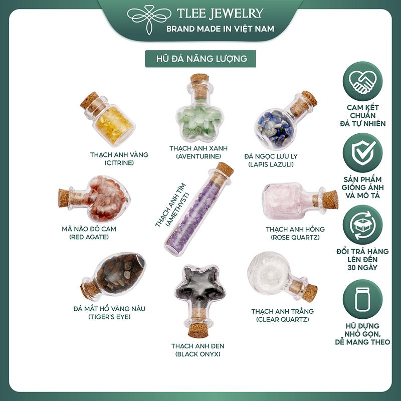 Hũ đá phong thủy tự nhiên TLEE hình khối mini xinh xắn mang năng lượng tích cực may mắn Tlee Jewelry PK0115