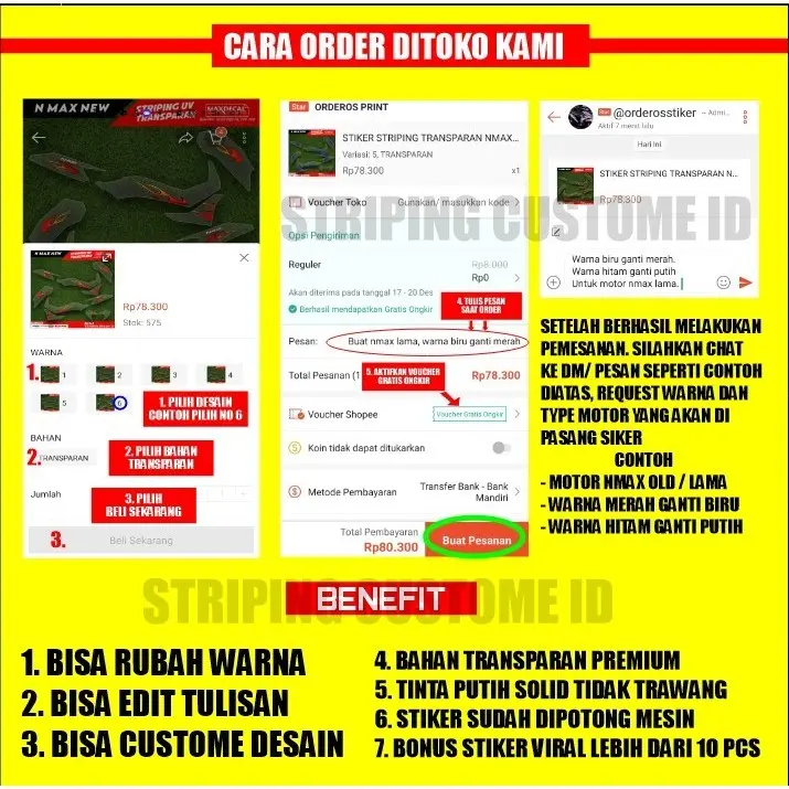 STIKER STRIPING TRANSPARAN  FACELIFT LIS STIKER UV MX KING Y15 ZR SEMI FULL VARIASI MODEL SIMPEL MINIMALIS BAHAN MAX DECAL PREMIUM CUSTOME DESAIN BISA COD H-MX-35 5