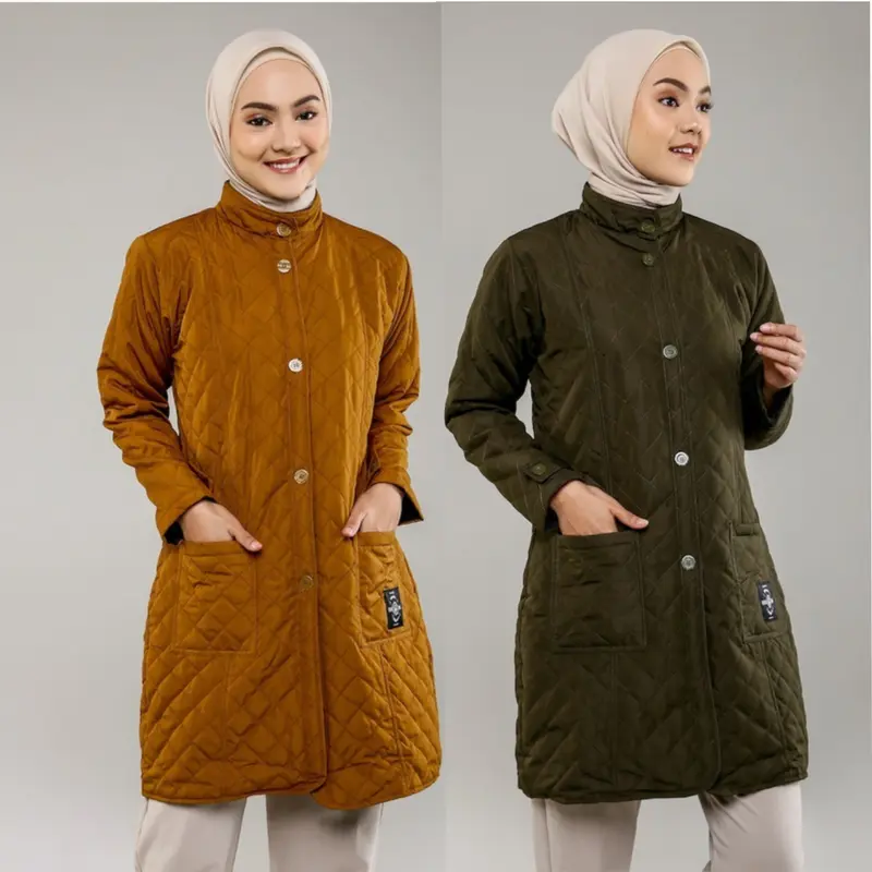 Hijacket Belva Bahan Premium Jaket Mantel Wanita - Jaket untuk Umroh - Jaket Musim Dingin - Jacket Syar'i Jaket long Tunik Panjang Outer 4