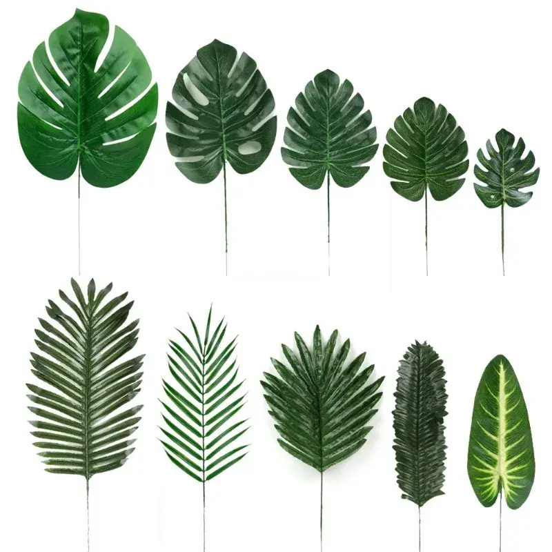 Artificial Tropical Palm Leaves Safari Jungle Decorations Hawaiian Party Leaf Home Table Decor Wedding Birthday Supplies