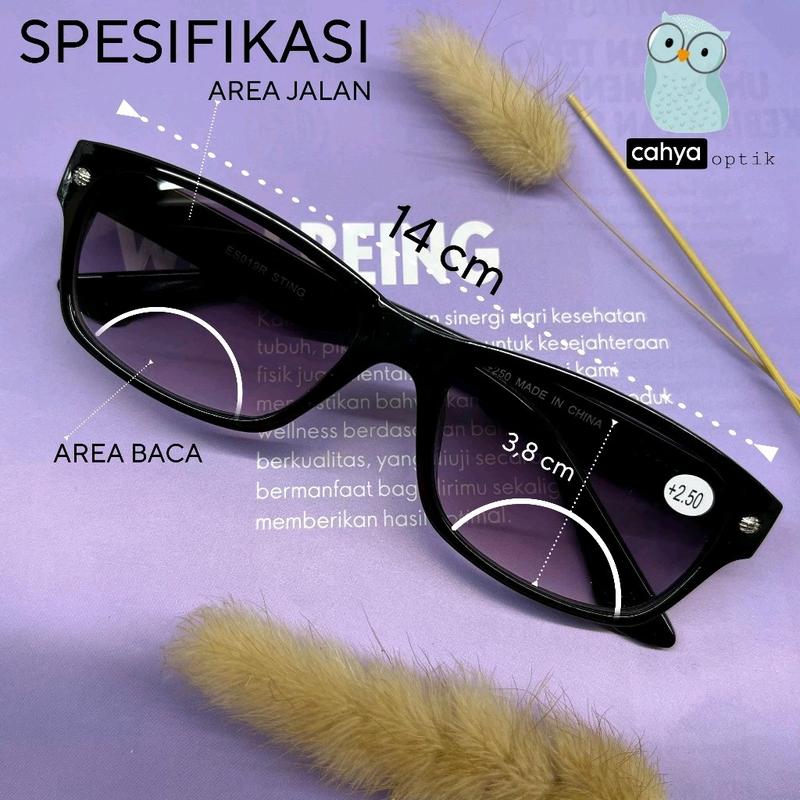 Kacamata baca dan jalan plus +1.00 sampai +3.00 Warna gradien Anti-Uv Lensa Box 0
