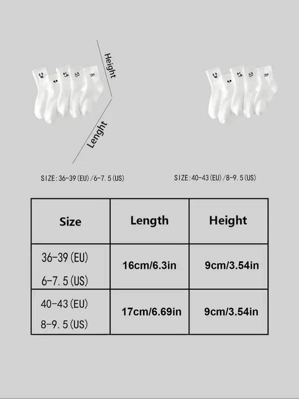 Women's Cartoon Pattern Mid-calf Socks, Cute Comfy Breathable Socks for Daily Wear, Women's Socks for Summer 7