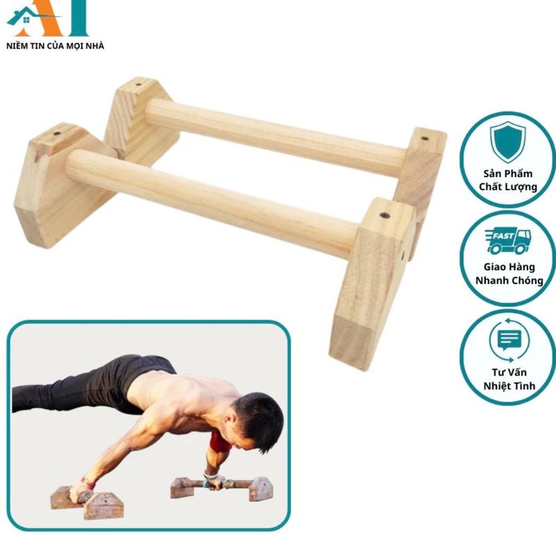 PARALLETTS- dụng cụ hít đất , chống đẩy tập ngực tạp gym calisthenics street workout bằng gỗ thông nhập khẩu cao cấp Tập Gym