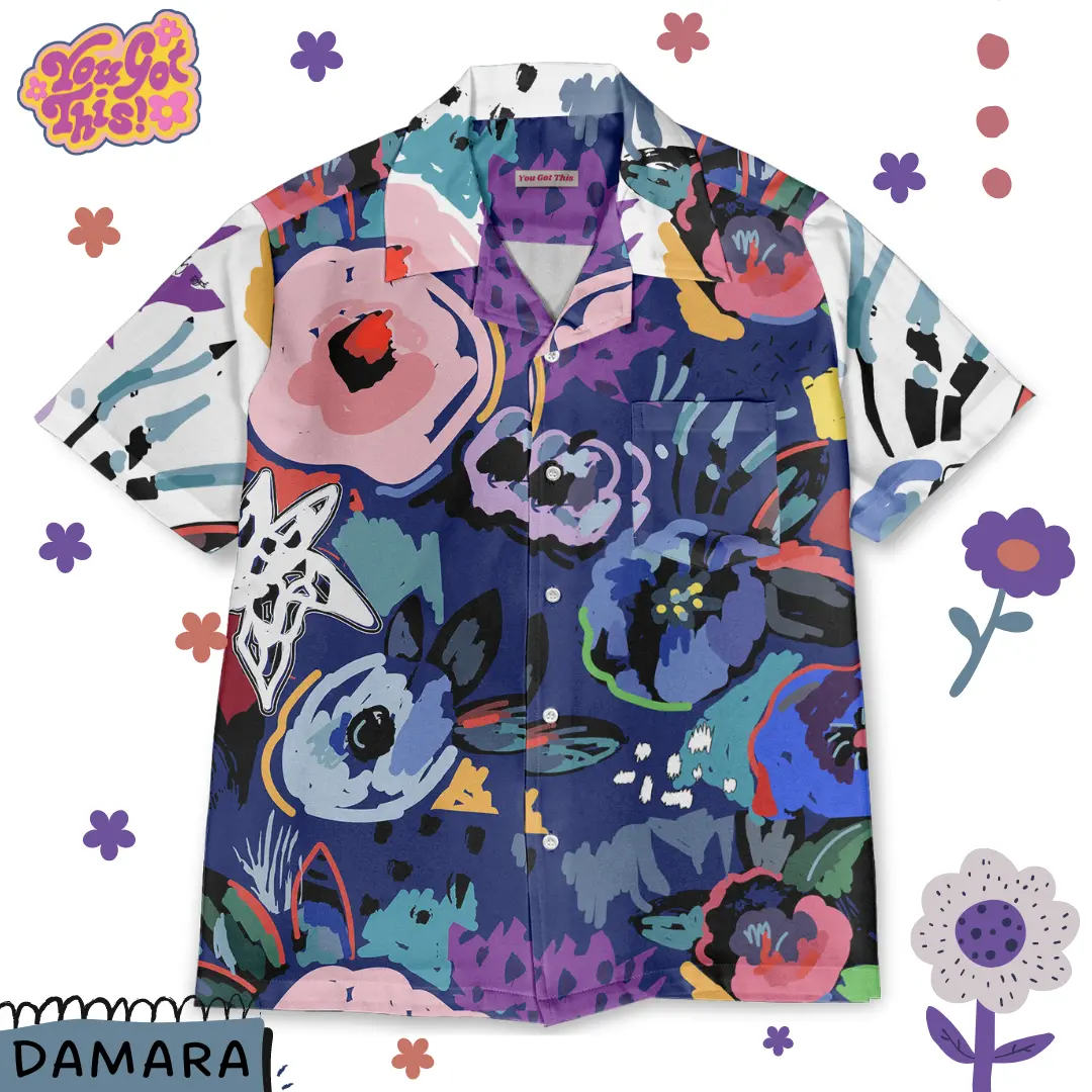 YGT Button Shirt Fullprint -  Damara Baju Kerah Motif Printing