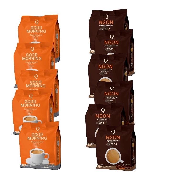 5 Túi Cà Phê Sữa Trần Quang ống + 5 Túi Trần Quang Ngon ( 24 gói * 20g ) Coffee cà  phê  trần  quang  ống