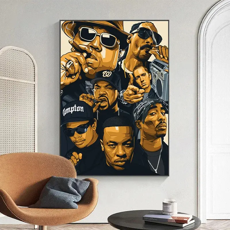 Kanvas Cetakan Kanvas, Rekaan Barat Pantai Rappers, Poster Notorious ...