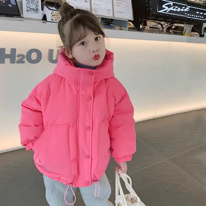 Áo Khoác Độn Bông Mùa Đông, Cho Bé Gái, Dài Ngắn, Dày Dặn, Ấm Áp, Phong Cách Hàn Quốc, Thích Hợp Cho Trẻ Em Trung Bình Và Lớn, Áo áo Phao Lông Vũ, Trang Phục Thường Ngày 2023 áo  dạ  nữ  sang  chảnh