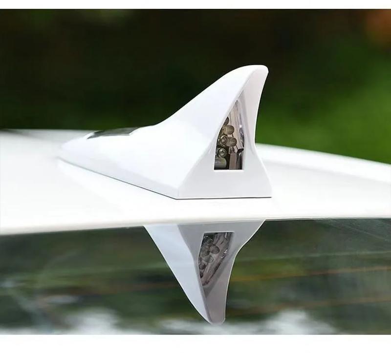 Product Introduction of Solar Power Shark Fin Warning Light Car Roof Antenna Decoration Night Anti-collision Flashing Lamp Car Accessories 17