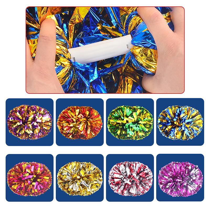 Product Introduction of Handle Style Cheerleader Pom Poms Metallic Streamer Sport Match Vocal Dance Party Concert Decorator Props Club Supply 19