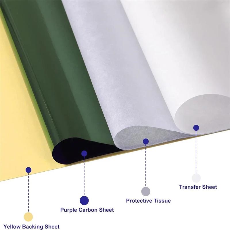 Product Introduction of 10/15/100pcs Tattoo Transfer Paper Transfer Stencil Paper Tattoo Copier 4 Layers A4 Size Tool for Tattooists Tattoo Supplies 18