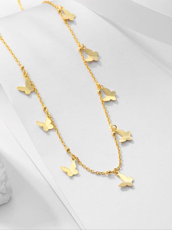 S925 Sterling Silver Butterfly Detail Necklace for Women, Fashion Jewelry for Party, Daily Clothing Decor, Trendy All-match & Exquisite Jewelry for Birthday Gift 3