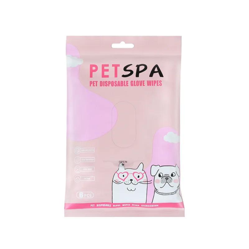 Pet Wash Free Glove Cleaning Pet Stain Remover Wipes Disposabl Cleaning Massage Grooming No-wash Wipes for Dogs & Cats Supplies 6