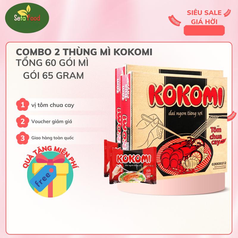 [GÓI 65G] Combo 2 thùng mì Kokomi vị tôm chua cay - tổng 60 gói x 65gram Miến Vị Chua Food Mì gói - Tết