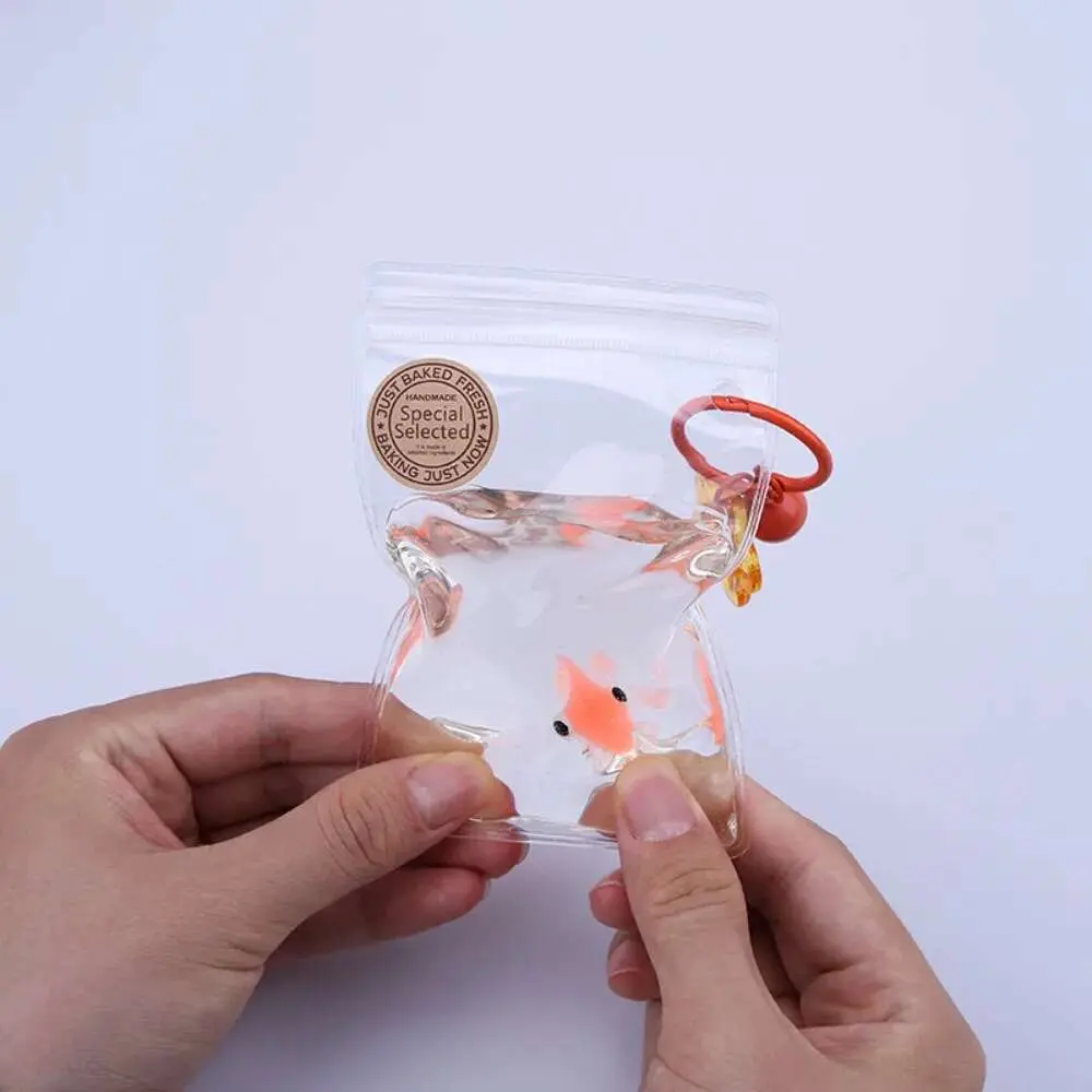 2025 Creative Novelty Clear Kawaii Little Goldfish Bag Silicone Squeeze Pinch Clownfish Toy Adult Stress Relief Children's Gifts