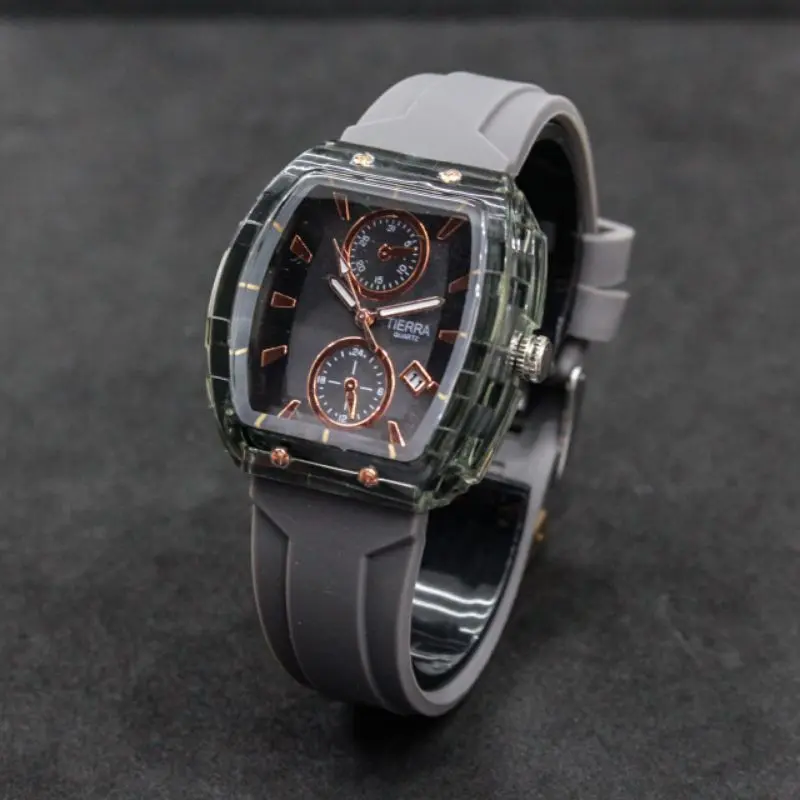 JAM TANGAN WANITA TIERRA TR-2202 FASHION ORI TANGGAL AKTIF TALI RUBBER 8