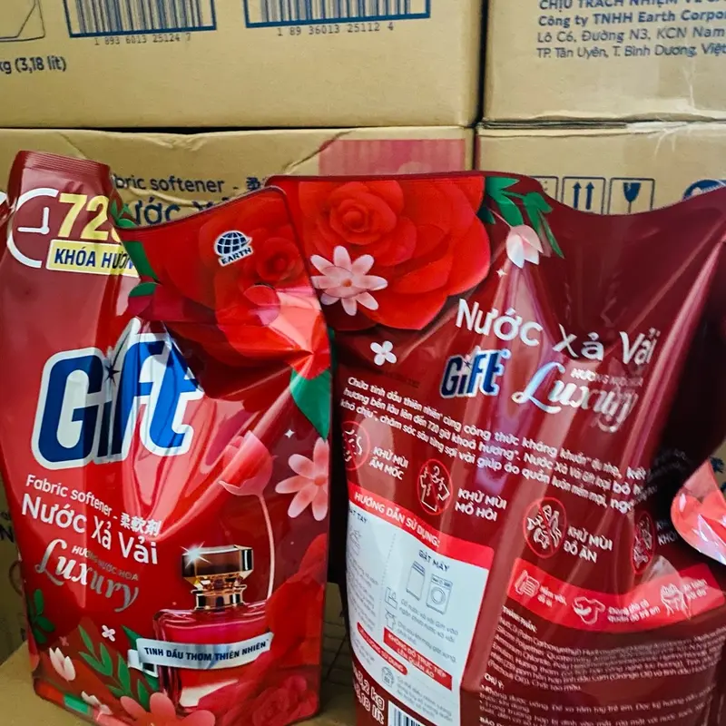 ￼Nước xả vải Gift hương nước hoa Luxury (túi) 3.2 kg Lưu hương bền lâu đến 30 ngày, Dịu udàng quyến rũ 0