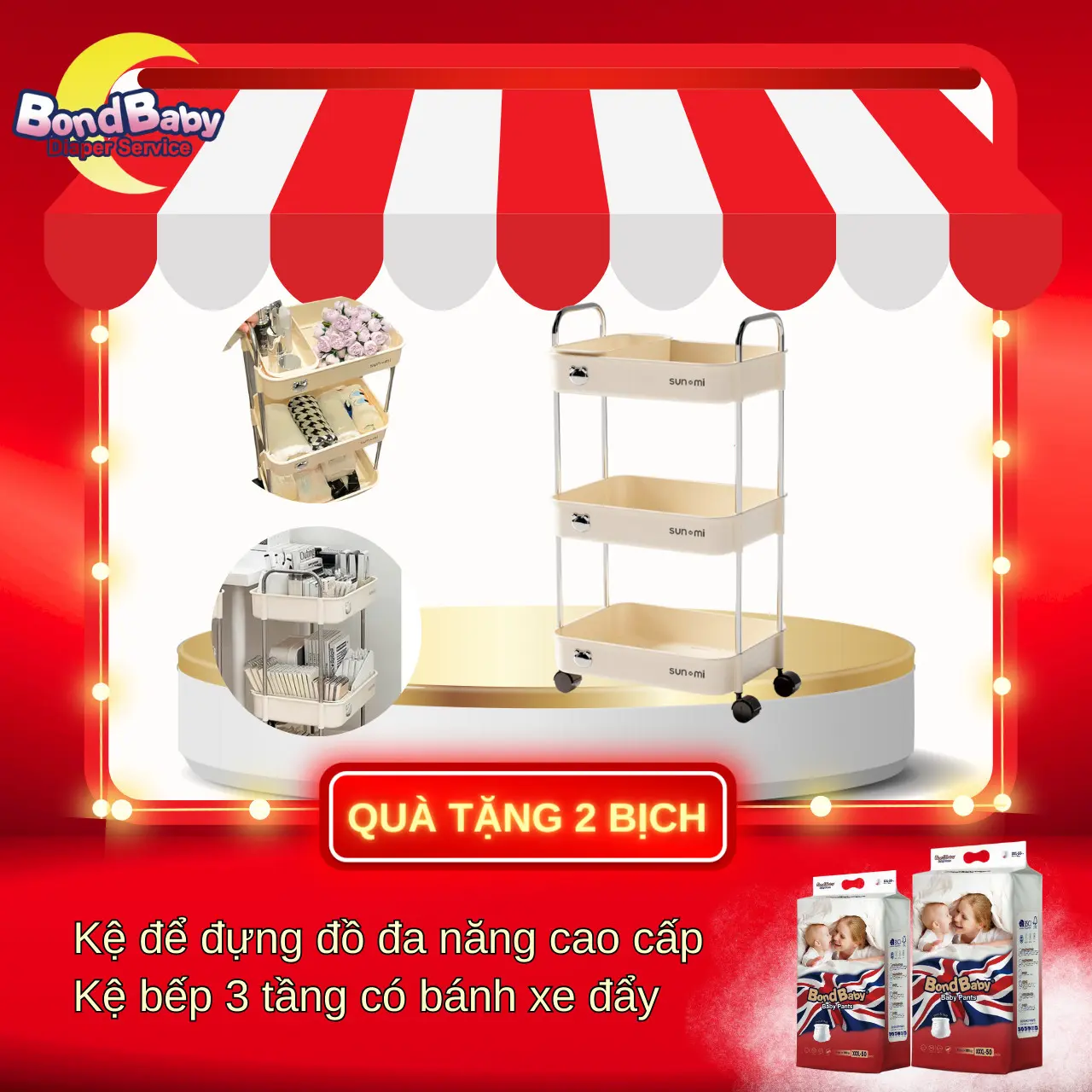 [Tặng Kệ 3 Tầng ] Combo 2 Bịch TÃ/BỈM BONBABY UK - Bỉm cho bé với Công nghệ lõi thấm hút SMART FIT giúp THẤM HÚT nhanh, chất lỏng giàn đều, chống trào - Đủ Size Cho Bé