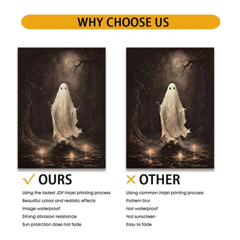 Halloween Themed Unframed Canvas Painting, 1 Count Vintage Style Waterproof Wall Art, Wall Decor for Home Living Room Bedroom 7