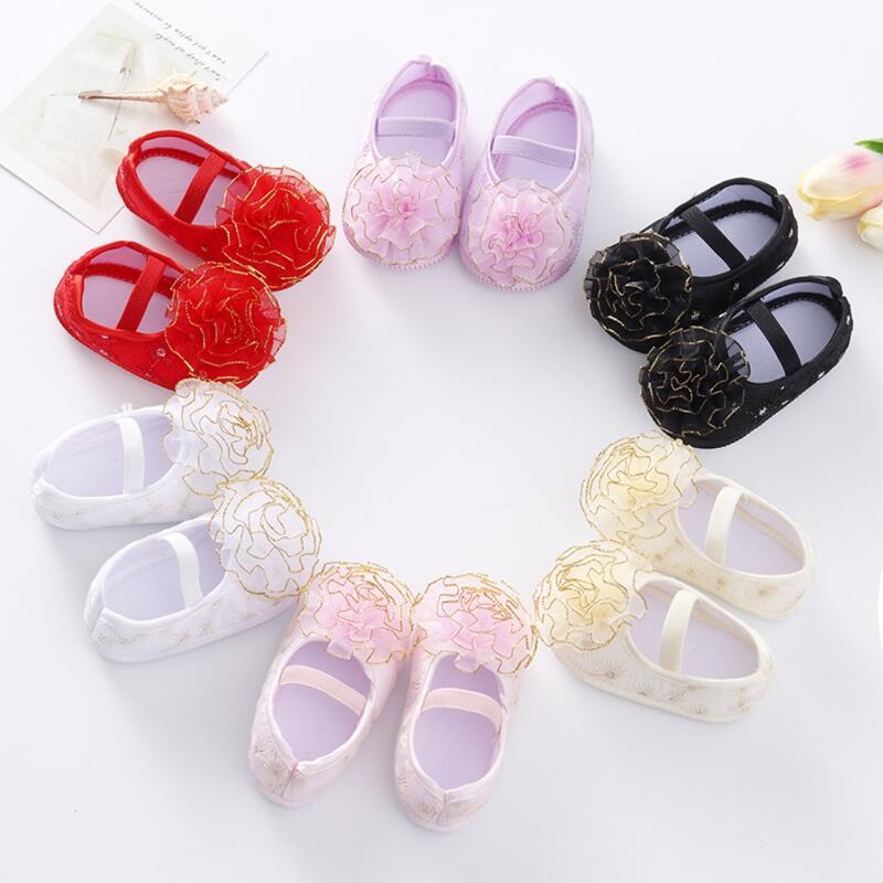 Product Introduction of 0-12 Month  Hairbands Newborn Baptism Girl Lace Toddler Prewalker Footwear Cute Baby Soft Shoes 7