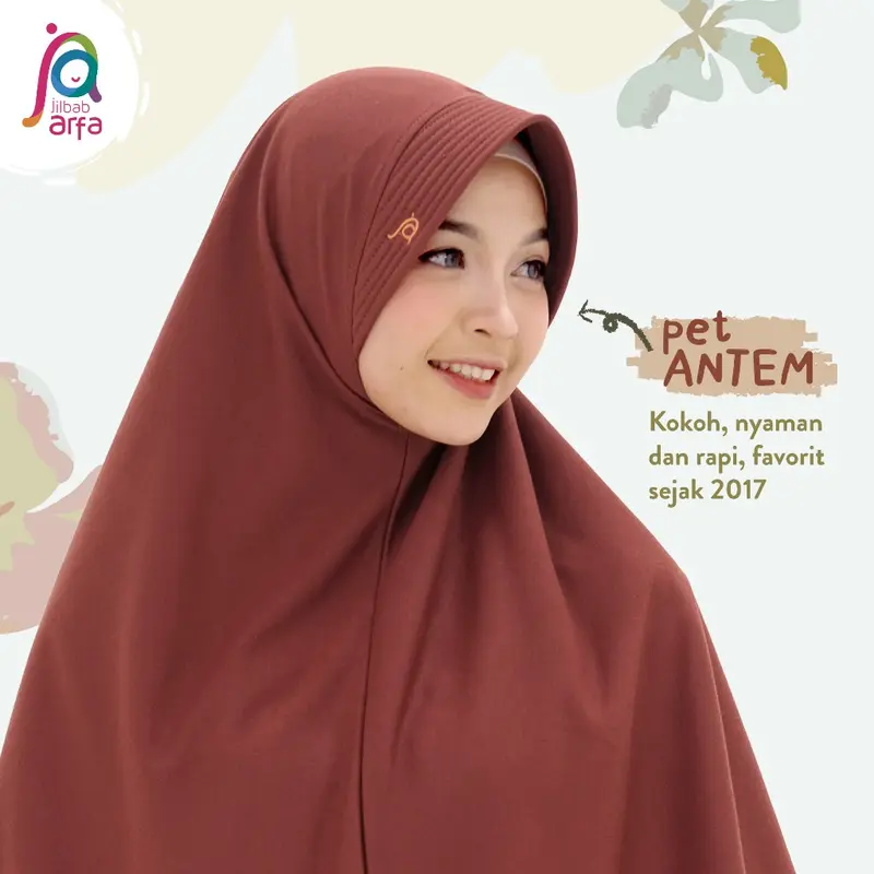 Jilbab Afra Arfa Amira Mocca Bergo Instan Remaja Pet Antem Bahan Kaos Premium Panjang Muslim 6