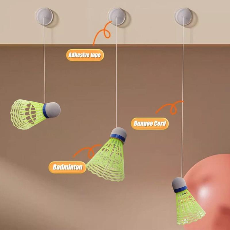 Product Introduction of 3Sets Durable Nylon Badminton Trainer Set Glowing Badminton Balls Elastic Badminton Trainer Lightweight Badminton Practice Aid Tool Beginners 22