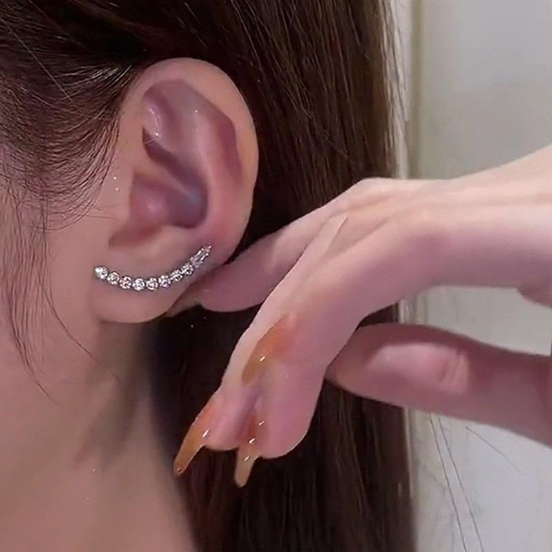 Bông Tai Đinh Tán Zircon Dài Cho Nữ, 1 Đôi, Cá Tính Thanh Lịch, Tua Rua, Thời Trang Chất Lượng Cao, Tinh Tế, Xu Hướng Đơn Giản, Trang Sức Quà Tặng 4