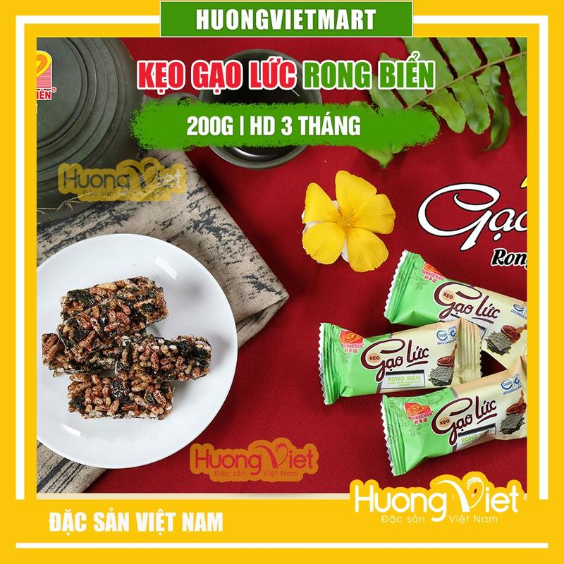 Product Introduction of Kẹo gạo lức rong biển giòn tan Tân Huê Viên 200g, kẹo gạo lứt Sóc Trăng, đặc sản Huongvietmart, Snack Ăn Vặt 6