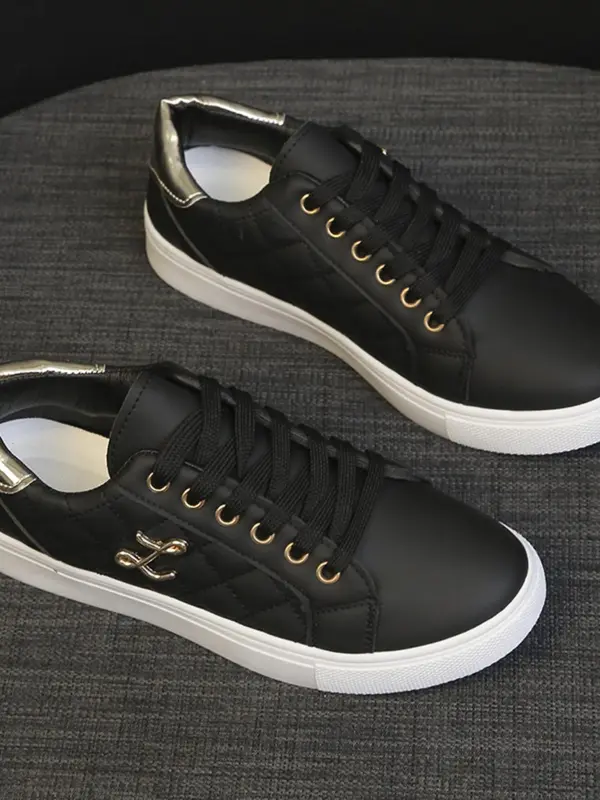 Women's Fashionable Lace Up Low Top Sneakers, Casual Comfortable Breathable Sports Shoes, All-match Round Toe Shoes for Daily Wear 8