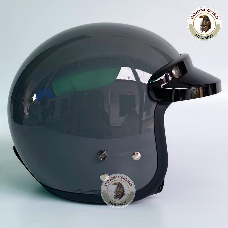 Helm Cargloss cfm DARK GRAY GLOSY Half Face Original Helmet 3