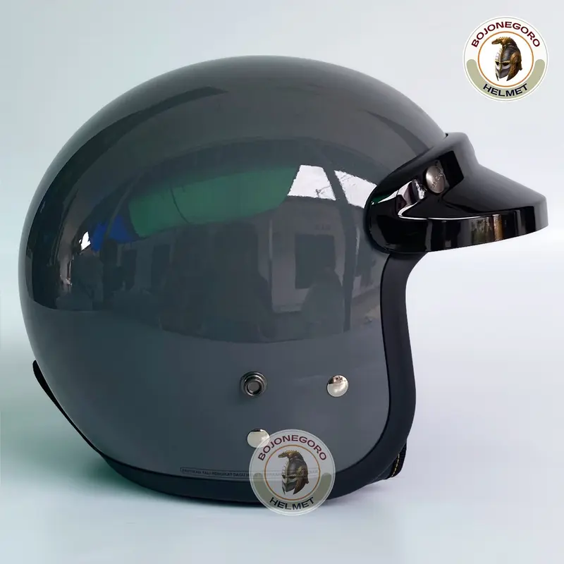 Helm Cargloss cfm DARK GRAY GLOSY Half Face Original Helmet 3