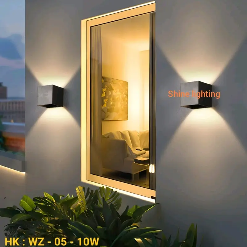 Lampu dinding minimalis LED akrilik dekorasi teras/balkon/cafe-restoran hitam 5