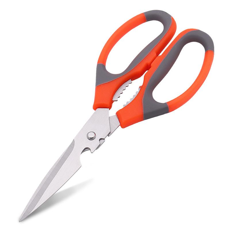 Product Introduction of Multifunctional Stainless Steel Sharp Fishing Cutting Household Multi Kitchen Scissors With Beer Opener Walnut Clip 10