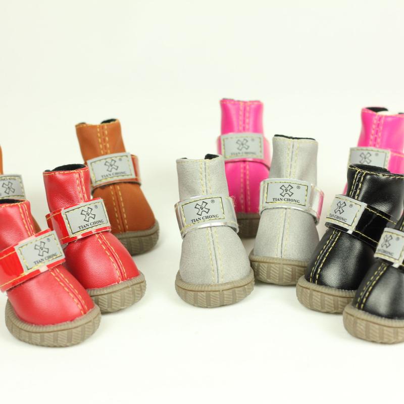 Product Introduction of Dog Shoes Pet Cotton Shoes Autumn and Winter Teddy Shoes Set of 4 Pomeranian/Bichon Frise Puppy Dog Winter Snow Boots 25