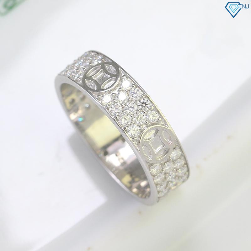  Nhẫn nam bạc kim tiền full Moissanite cao cấp NNAM0155 - Trang Sức TNJ 