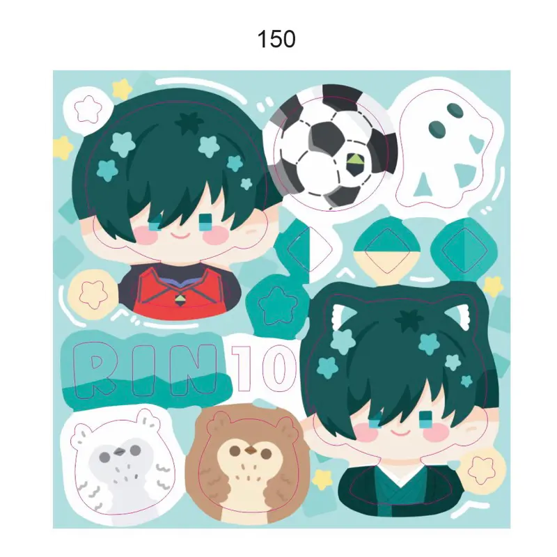 Ppo | Nhãn dán Sticker Blue Lock trang trí 7