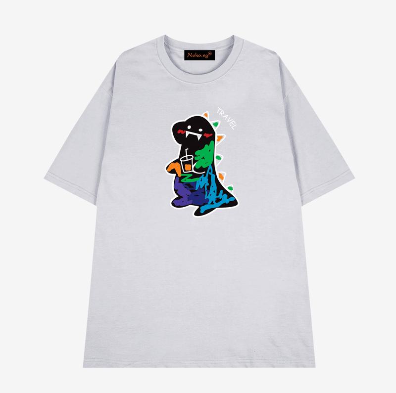 Áo thun nam nữ cổ tròn tay lỡ form rộng Neko.sg HT89 - Cotton 35%, 60% Polyester, 5% Spandex - Women, Top Menswear 2