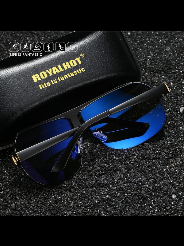Unisex Simple Sunglasses for Everyday Use, Trendy Square Oversized Frame Sunglasses, Versatile Travel Accessories for All Season, National Day Offers 9