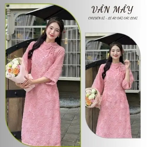 Áo dài cách tân Yến Phượng,áo dài lông vũ 4 tà,tay lỡ loe,mặc đi chơi đi tiệc,áo dài Vân Mây
