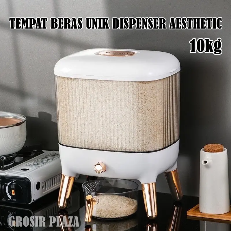 (READY STOCK) Dispenser Beras Rice Box Tempat Penyimpanan Beras Otomatis Dengan Wadah Pengering Beras Putih 0
