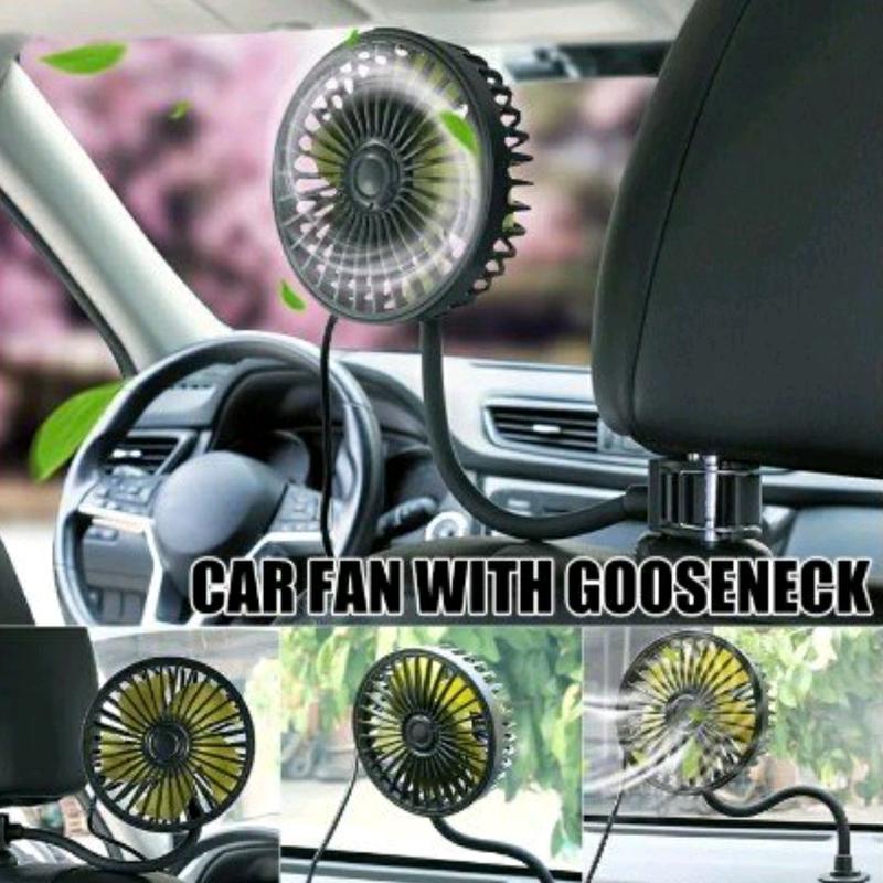  Quạt gắn sau ghế và taplo ô tô xoay 360 có 3 nấc làm mát siêu mạnh F408 