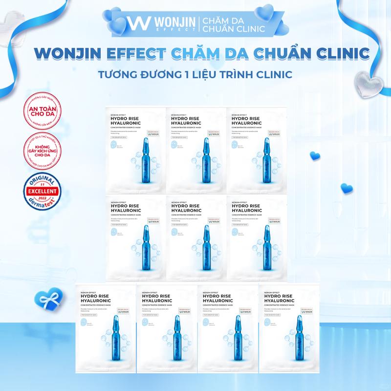 Combo 10 Mặt nạ dịch truyền HA cấp nước dưỡng ẩm  WONJIN EFFECT HYDRO RISE HYALURONIC CONCENTRATED ESSENCE MASK  30g x10  B1   EF  