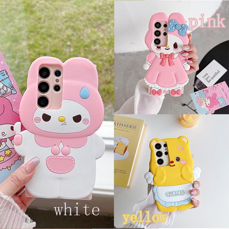 Cartoon Casing For Samsung Galaxy A55 A35 A25 A15 A24 A23 4G A54 A34 A73 A53 A33 A13 A14 A22 A32 5G Phone Case Soft TPU 3D Cute Melody Wing Bear Anti-falling Silicone Protective Cover 2
